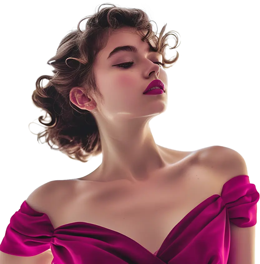 beautiful woman pink dress